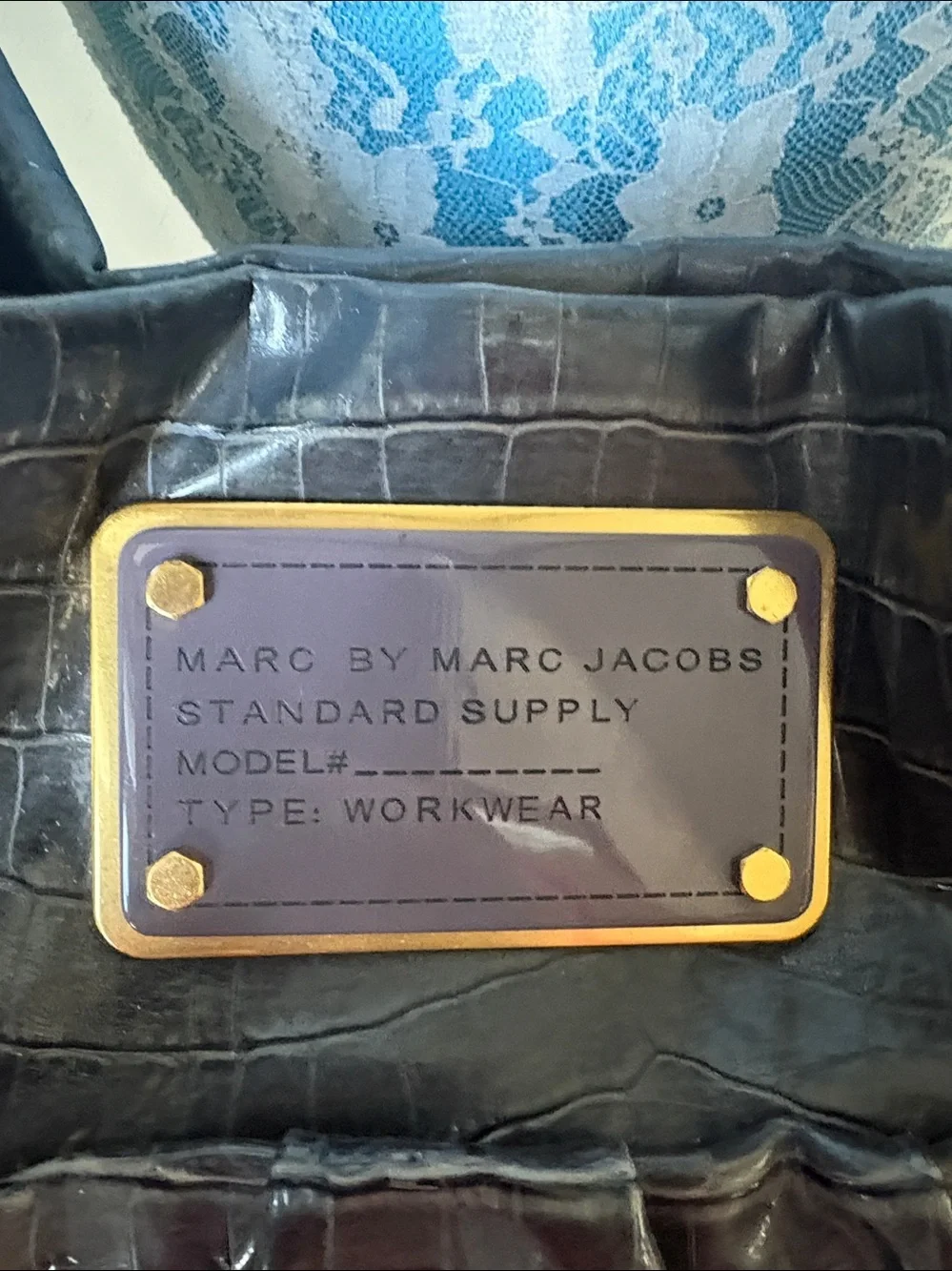 Marc by Marc Jacobs  Hobo Shoulder Bag  Croc-Embossed  laminated  Gold Hardware
